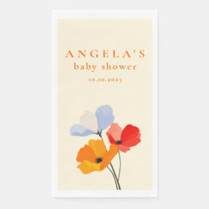 Servilleta De Papel Chorreada Floral de Amapola para Baby Shower