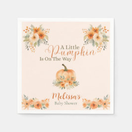 Servilleta De Papel Chorreada Naranja Rústica de Calabaza Baby Shower