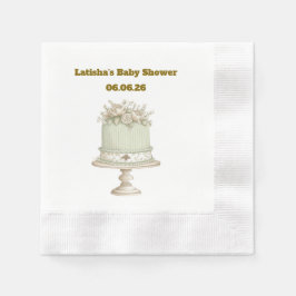 Servilleta De Papel Chorreada Vintage Neutral de Baby Shower 