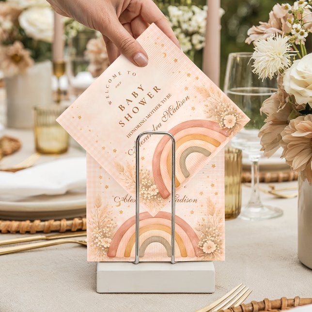 Servilleta De Papel Chorreado Boho Arcoíris Baby Shower (Subido por el creador)