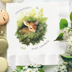Servilleta De Papel Chorreado de Acuarela para Baby Shower de Ciervo D