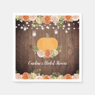 Servilleta De Papel Chorreado de Calabaza Otoñal Floral Despedida de S