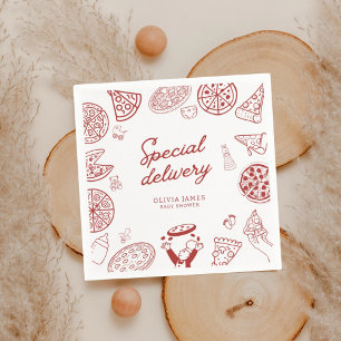 Servilleta De Papel Chorreado entrega especial pizza baby shower