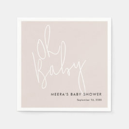 Servilleta De Papel Chorreado Moderno Rosa Oh Baby Shower