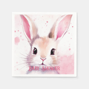 Servilleta De Papel Chorreo de agua tierno conejito rosa para baby sho