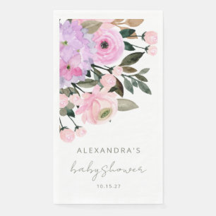 Servilleta De Papel Chorreo de bebé de acuarela floral lavanda boho