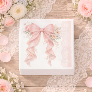 Servilleta De Papel Chorreo de Bebé de Lazo Rosa Elegante