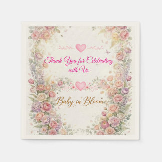 Servilleta De Papel Chorreo de Bebé Floral Baby Shower 