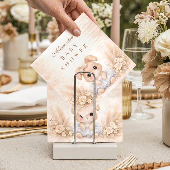 Servilleta De Papel Chorreo de Bebé Floral de Conejo Beige (Subido por el creador)