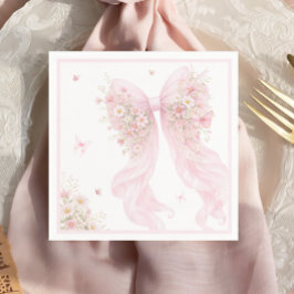 Servilleta De Papel Chorreo de Bebé Mariposa de Lazo Rosa Elegante