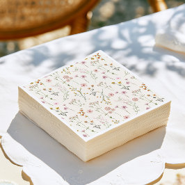 Servilleta De Papel Chorreo de flores silvestres para baby shower boho