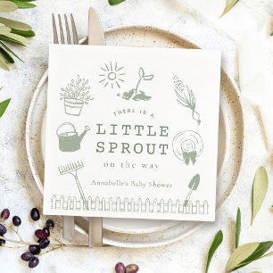 Servilleta De Papel Chorreo de Jardín Dibujado a Mano para Baby Shower