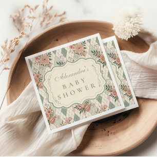 Servilleta De Papel Chorreo Floral de Jardín Vintage para Baby Shower