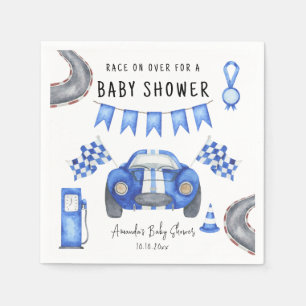 Servilleta De Papel Chorro de Acuarela Azul Baby Shower 