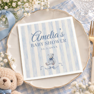 Servilleta De Papel Chorro de agua de osito de peluche azul Baby Showe