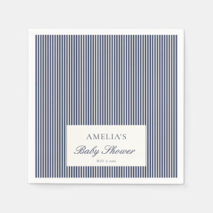 Servilleta De Papel Chorro de bebé preppy de raya de garrapata azul ma