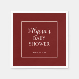 Servilleta De Papel Chorro de Borgoña Rosa Tradicional Baby Shower