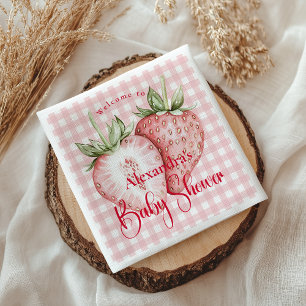 Servilleta De Papel Chorro de Fresa para Baby Shower