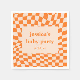 Servilleta De Papel Chorro de Naranja Abstracto Baby Shower