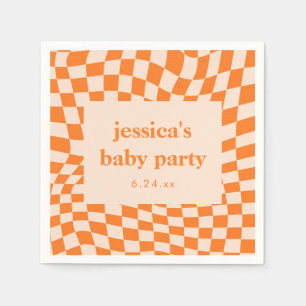 Servilleta De Papel Chorro de Naranja Abstracto Baby Shower