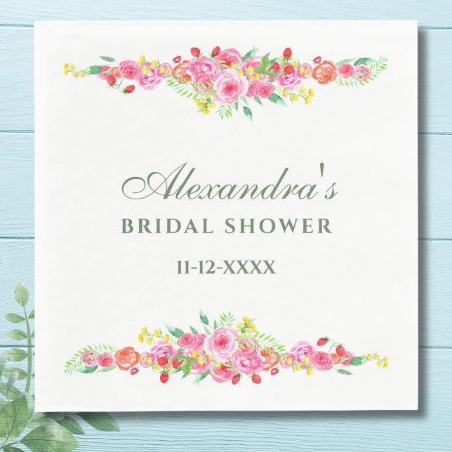 Servilleta De Papel Chorro de Novia de Flor de Peonía Rosa (Subido por el creador)