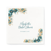 Chorro de novia floral acuarela azul verde y dorad