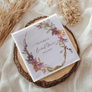 Servilleta De Papel Chorro Nupcial de Flor Silvestre de Acuarela Lavan