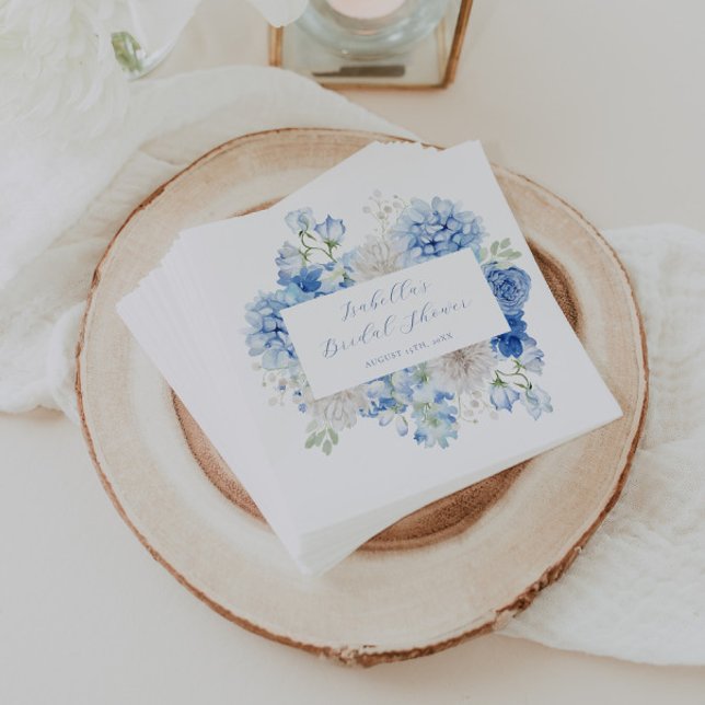 Servilleta De Papel Chorro Nupcial Floral Azul (Subido por el creador)
