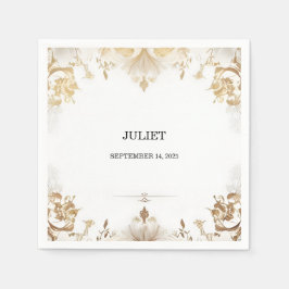 Servilleta De Papel Chorro Nupcial Formal Simple Clásico Blanco