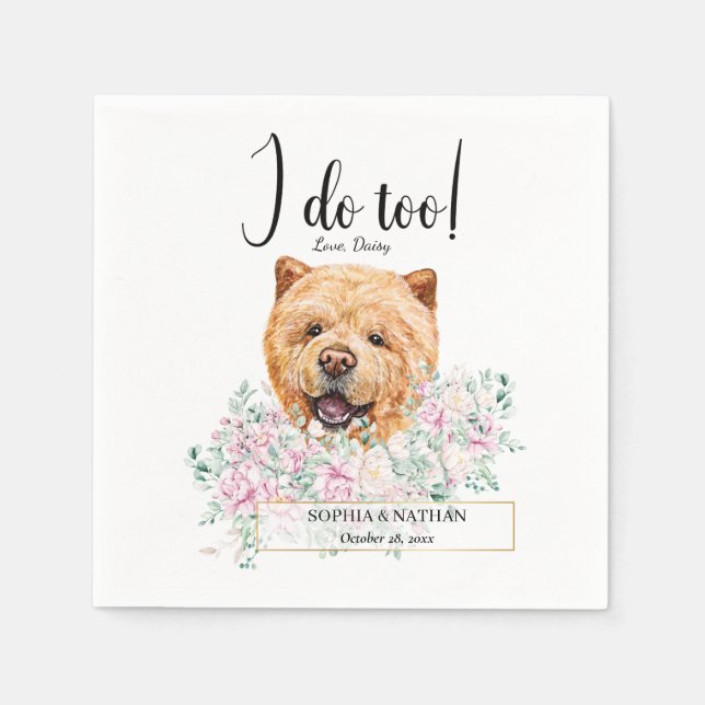 Servilleta De Papel Chow Chow Dog Boda Cocktail Napkins (Anverso)
