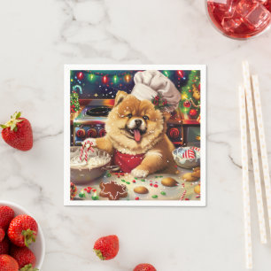 Servilleta De Papel Chow Chow Holiday Baking: Navidades festivos