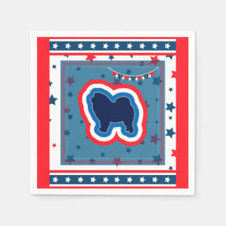 Servilleta De Papel Chow Chow Patriótico Rojo Blanco Y Azul 4 De Julio