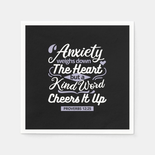 Servilleta De Papel Christian Encouragement Quote – Anxiety & Kindness (Anverso)