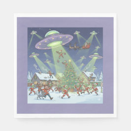 Servilleta De Papel Christmas Alien Invasion, Paper Napkins