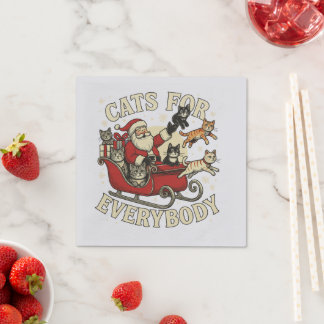 Servilleta De Papel Christmas Cat