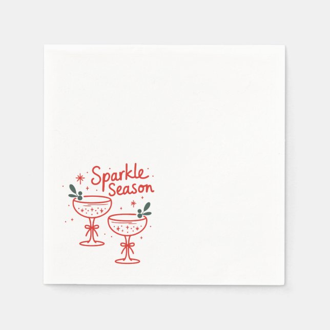 Servilleta De Papel Christmas Cocktails Sparkle Season  (Anverso)