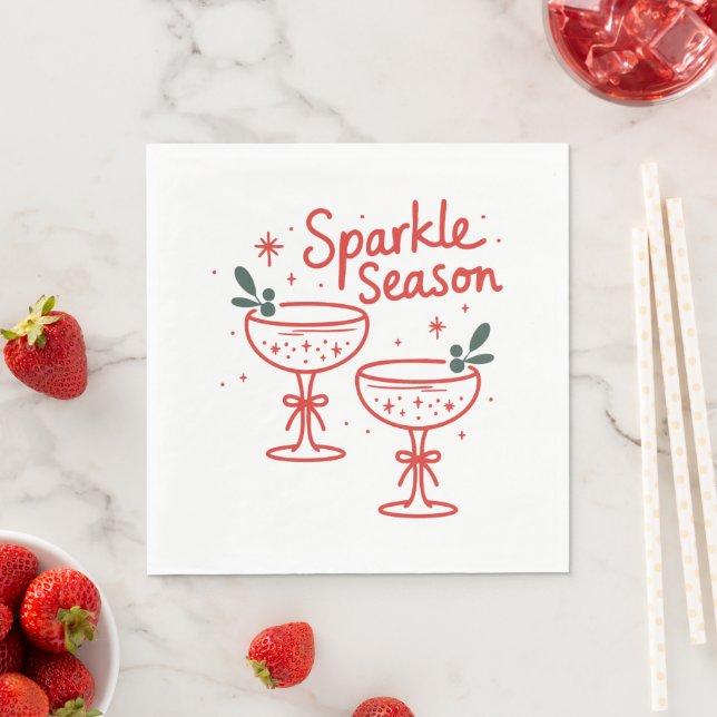 Servilleta De Papel Christmas Cocktails Sparkle Season  (In situ)