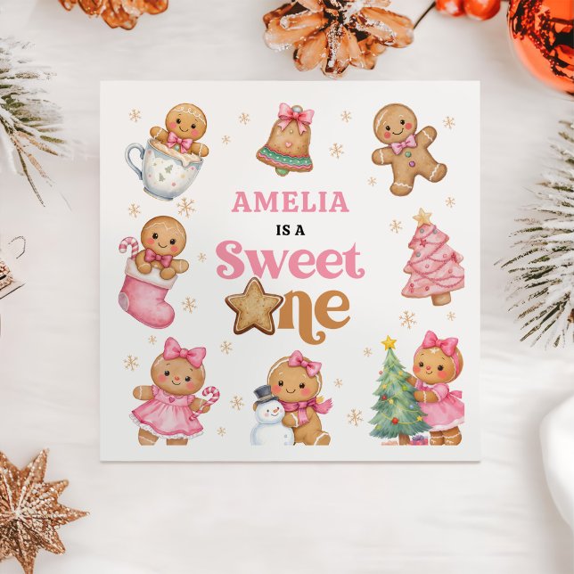 Servilleta De Papel Christmas Cookie Sweet One 1st Birthday Party (Subido por el creador)