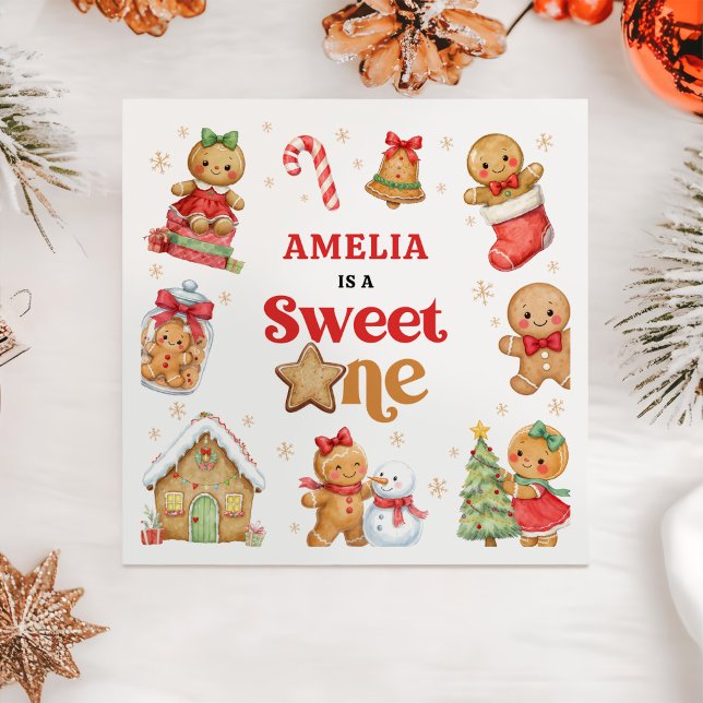 Servilleta De Papel Christmas Cookie Sweet One 1st Birthday Party (Subido por el creador)