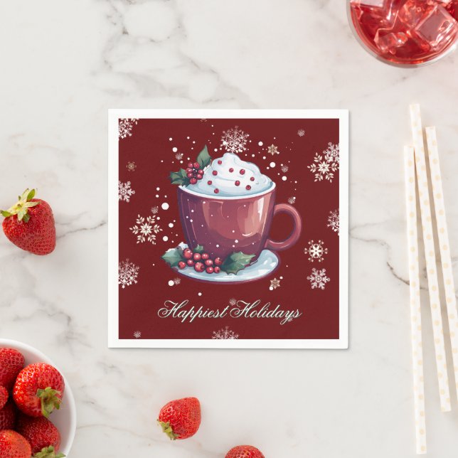 Servilleta De Papel Christmas Cup of Hot Chocolate | Red (In situ)