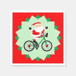 Servilleta De Papel Christmas Cyclist Holiday Biking Party