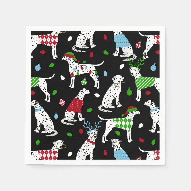 Servilleta De Papel Christmas Dalmatian Napkins (Anverso)