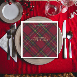 Servilleta De Papel Christmas Festive Red Plaid