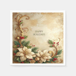 Servilleta De Papel Christmas Floral Holiday Napkin