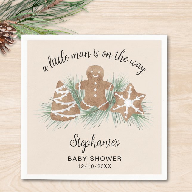Servilleta De Papel Christmas Gingerbread Boy's Baby Shower (Subido por el creador)