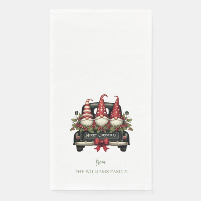 Servilleta De Papel Christmas Gnomes Paper Guest Towels (Anverso)