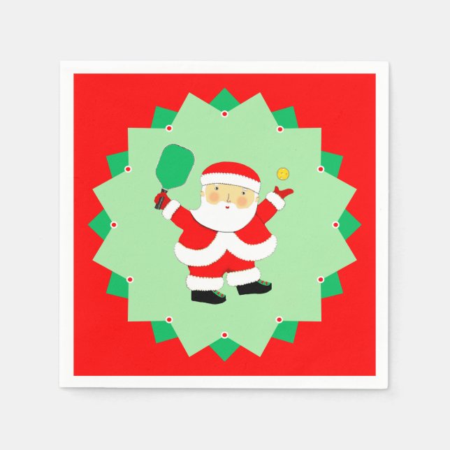 Servilleta De Papel Christmas Holiday Pickleball Party (Anverso)