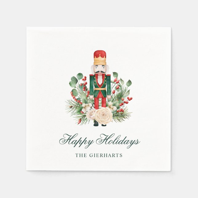 Servilleta De Papel Christmas Nutcracker Happy Holidays Paper (Anverso)