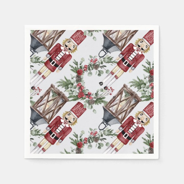 Servilleta De Papel Christmas nutcrackers and lanterns (Anverso)