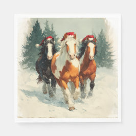 Servilleta De Papel Christmas Paper Napkin/Beautiful Galloping Horses 